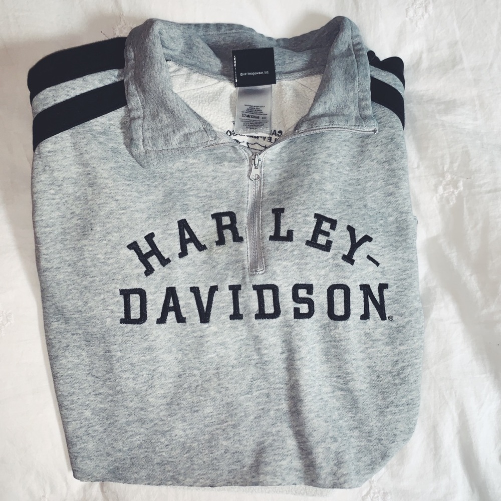 Harley Davidson cropped quarter zip